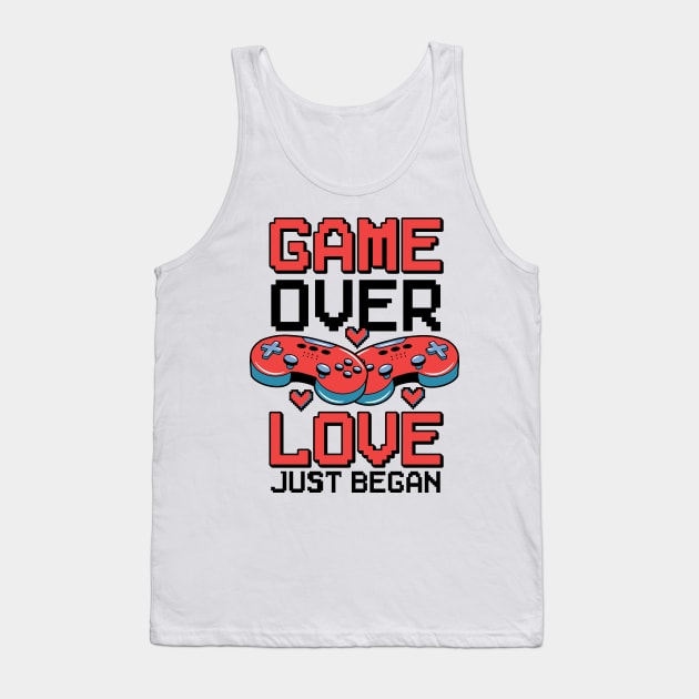 Valentine's Day Gamer Playing Video Game Couples Tank Top by Tom´s TeeStore
